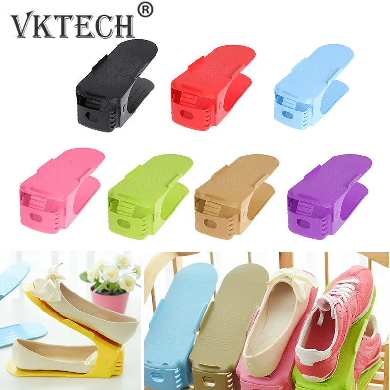 

Double Shoe Rack Adjustable Slipper Organizer Shoes Display Shoe Holder Storage Stand Space Saver Home Organize Tool