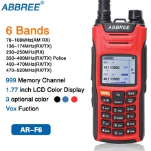 ABBREE AR-F6, 6 диапазонов, двойной дисплей, двойной режим ожидания, 999CH, многофункциональный VOX DTMF SOS, цветной ЖК-дисплей, рация, радиоприемник