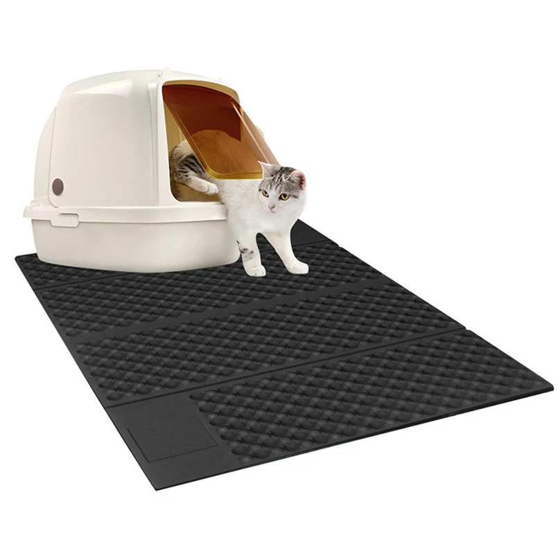 Pet Products Two color Double sided Cat Litter Mats Foldable Mat Non toxic EVA Mat With
