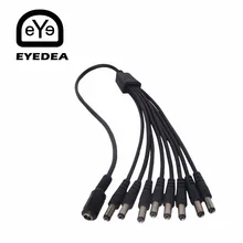 8-in-1 8 Way 1 Female to 8 Male DC Power Splitter Y Shape Octopus Connection Cable Cord For CCTV Security Camera LED BNC Power