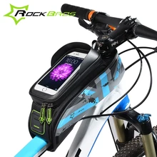 ROCKBROS For 5.8/6.0 Cell Phone Cases MTB Road Bicycle Bike Bags Touch Screen Cycling Top Front Tube Frame Saddle Bags
