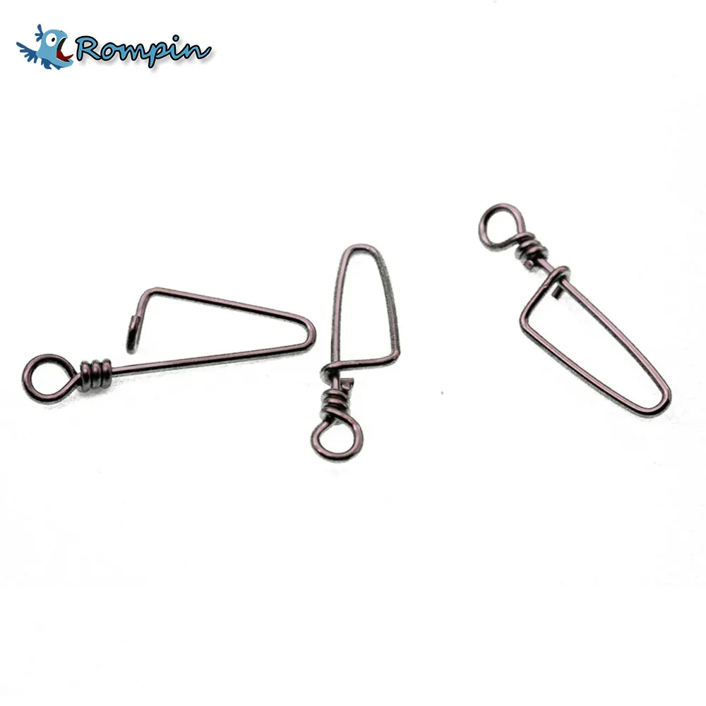 

Rompin 50pcs/bag Fishhooks Coastlock Snap Fishing Barrel Swivel Safety Snaps Hooks LBS Test 6 Sizes
