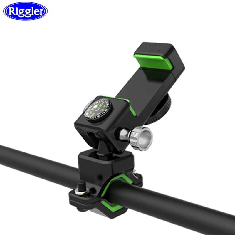 

Riggler Bicycle Mobile Phone Holder Compass Night Riding Light Motorcycle Bracket for Huawei Mate 20Pro Iphone X 8Plus Universal
