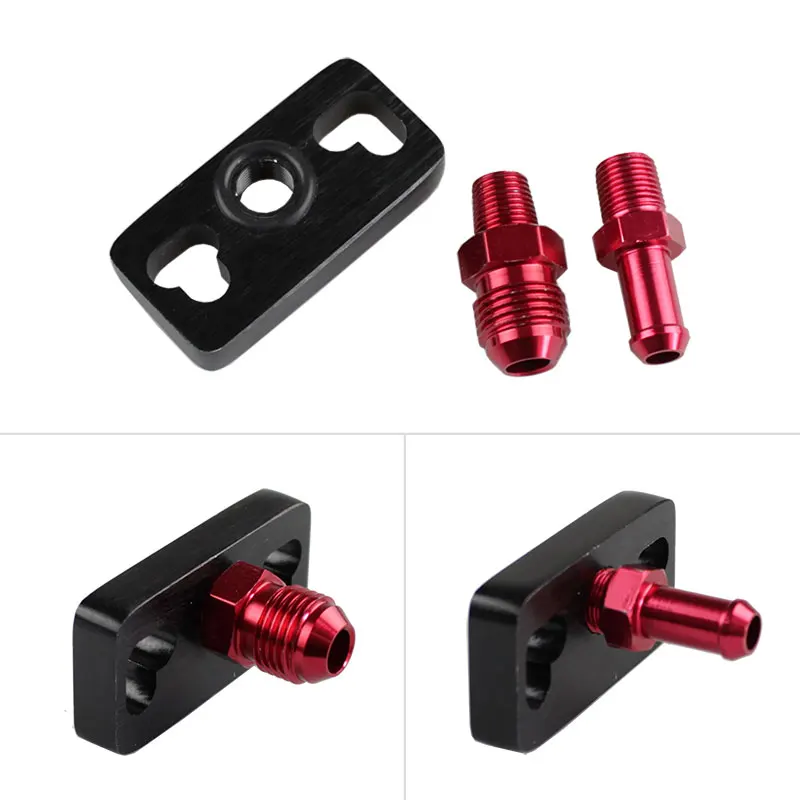 Car Aluminum Alloy Turbo Fuel Rail Delivery Regulator Adapter with Fittings 1Pcs for Honda Mitsubishi Toyota RS-FRG012