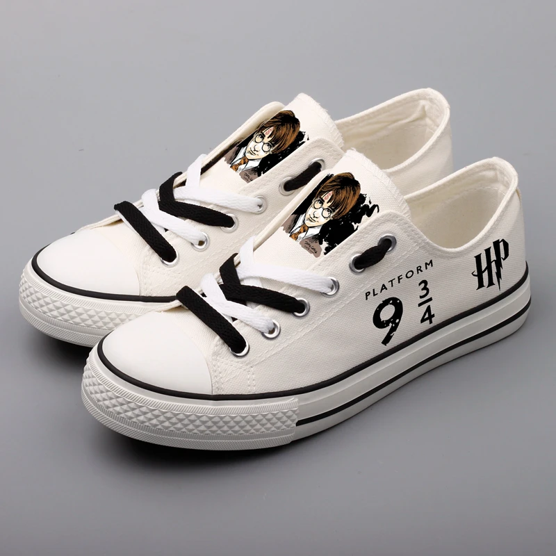 

Unique Design Magic Harry Printed Canvas Shoes Customize Low Top Men Boys Flat Walking Shoes Streetwear Espadrilles Zapatillas