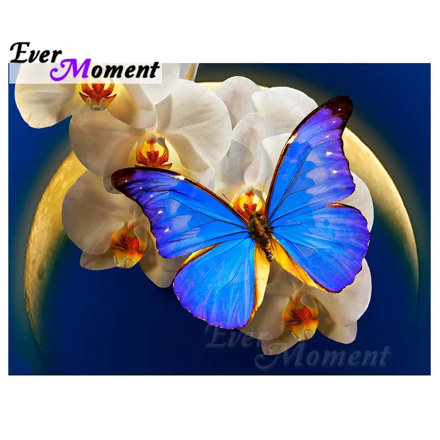 

Ever Moment Diamond Painting Butterfly Flower Moon 5D DIY Needlework Picture Mosaic Diamond Embroidery Decor For Home S2F729
