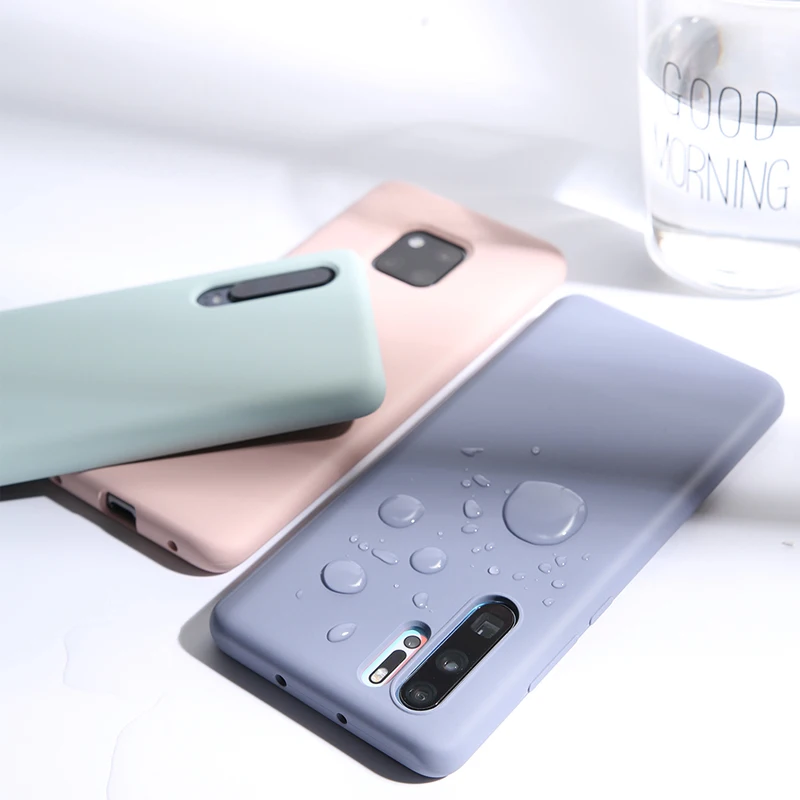 

Cover for Huawei P30 Pro Liquid Silicone Case Honor 10 lite 20 9 Light Soft Cover Honer honor10 honor20 honor9 p 30 Phone Cases