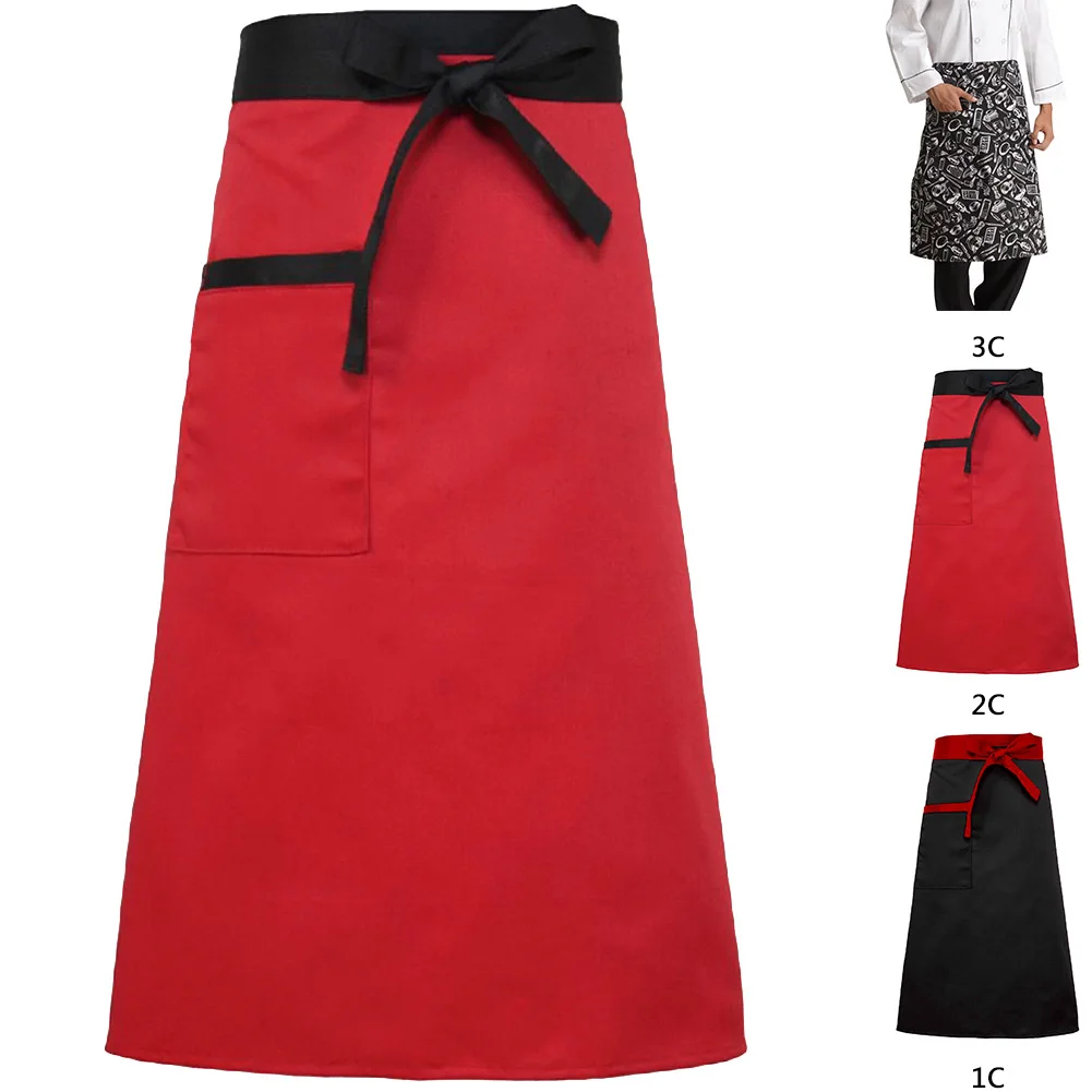 

Chef Waistline Half-length Polyester Cotton Apron Restaurant Cook Apron
