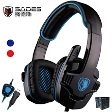 Sale Sades SA901 SA-901 Gaming Headset 7.1 surround USB Headphone with Microphone Noise Cancelling Mic for Computer Laptop PC Gamer