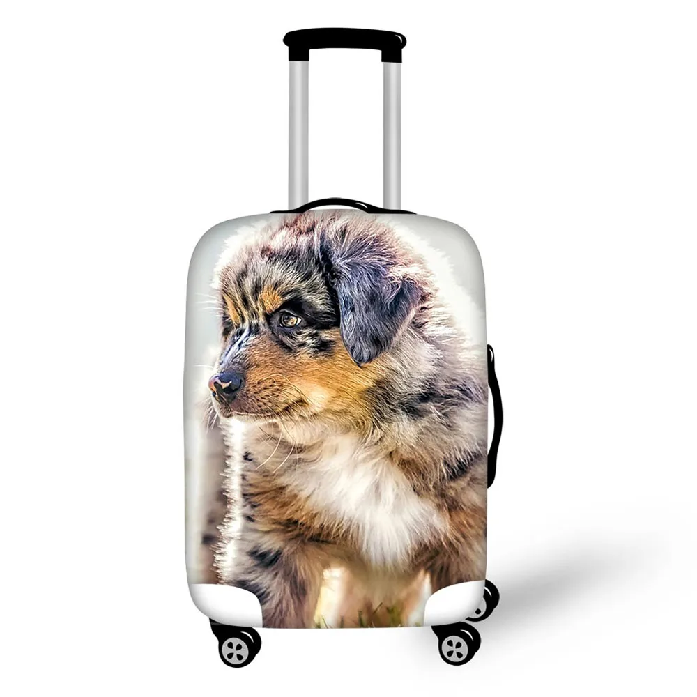 Australian Shepherd Dog Lover Suitcase Cover Protective AntiDust Travel Luggage Elastic Cover ...