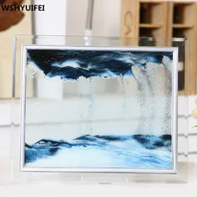 Casa decorações de vidro areia movediça fluxo criativo paisagem pintura presentes aniversário escritório sala estar 3d ampulheta decoração