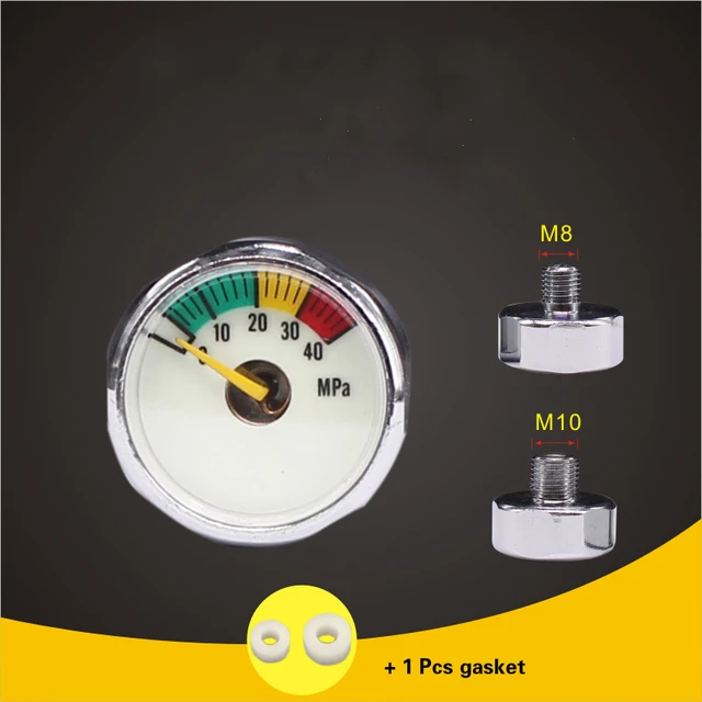 Mini jauge de pression d'air haute pression, jauge lumineuse Paintball,  manomètre baromètre pour vanne à pression constante 40mpa M8 et M10 -  AliExpress