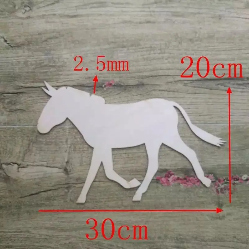 20x Wooden Horse Shape for Crafts Laser Cut Horse Lover Gift toy