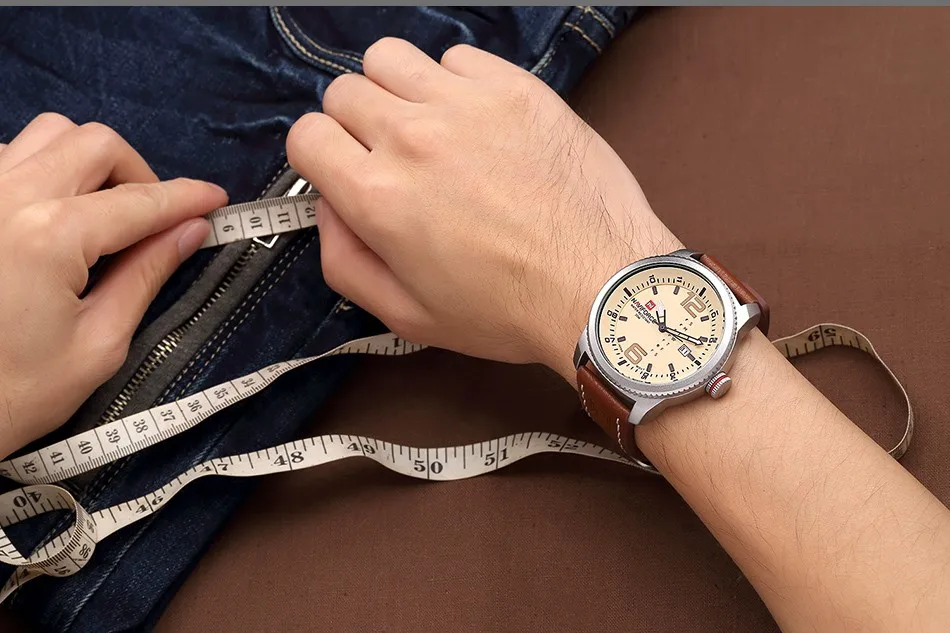 NAVIFORCE Роскошные брендовые кварцевые часы с датой мужские повседневные военные спортивные кожаные Наручные часы водонепроницаемые мужские часы дропшиппинг