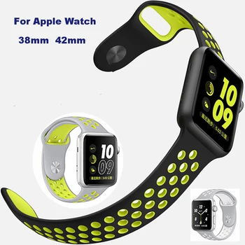 

Multiple Colors Soft Silicone Sport Watchband for Apple Watch Series 1 and 2 Replacement Watch Band Strap 38mm 42mm for iWatch