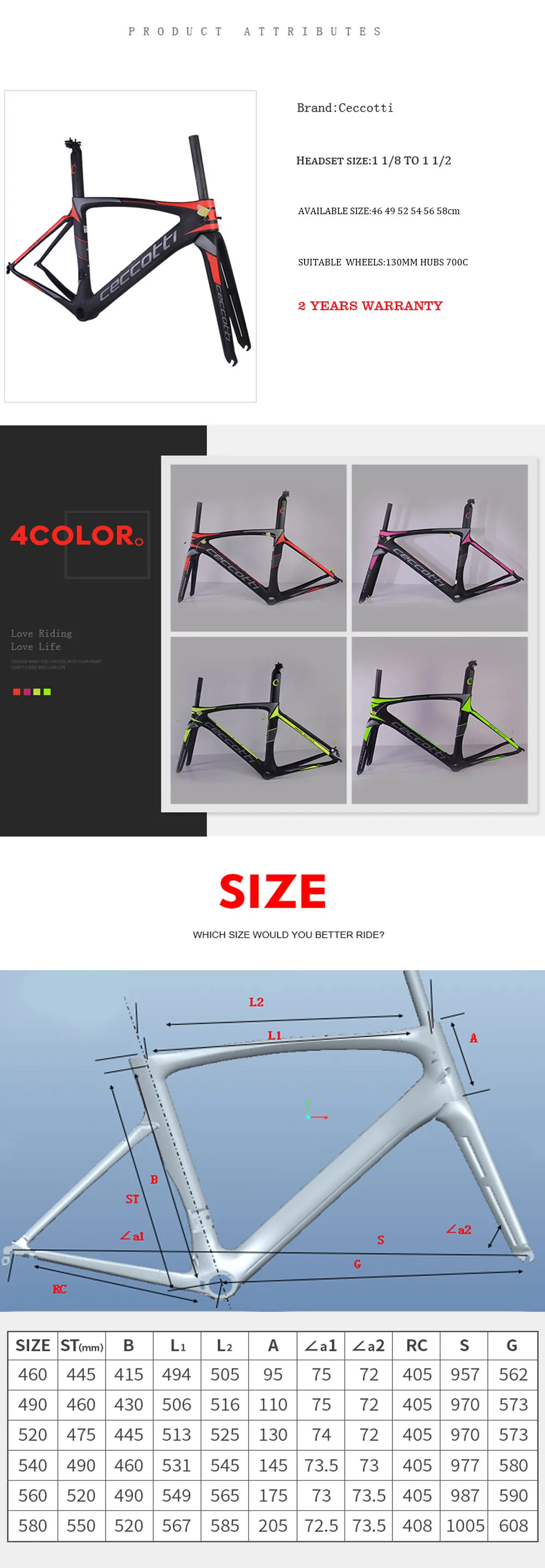 Sale 2018 carbon road frame T1000 new arrive Ceccotti brand carbon racing bike frame with bike parts 5