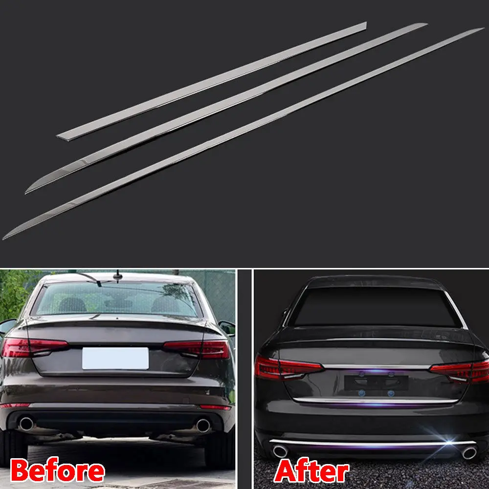 

3pcs/set Stainless Steel Car Chromium Styling Rear Trunk Bumper Cover Trim Moulding For Audi A4 Sedan 2016 2017 B9 Car Styling