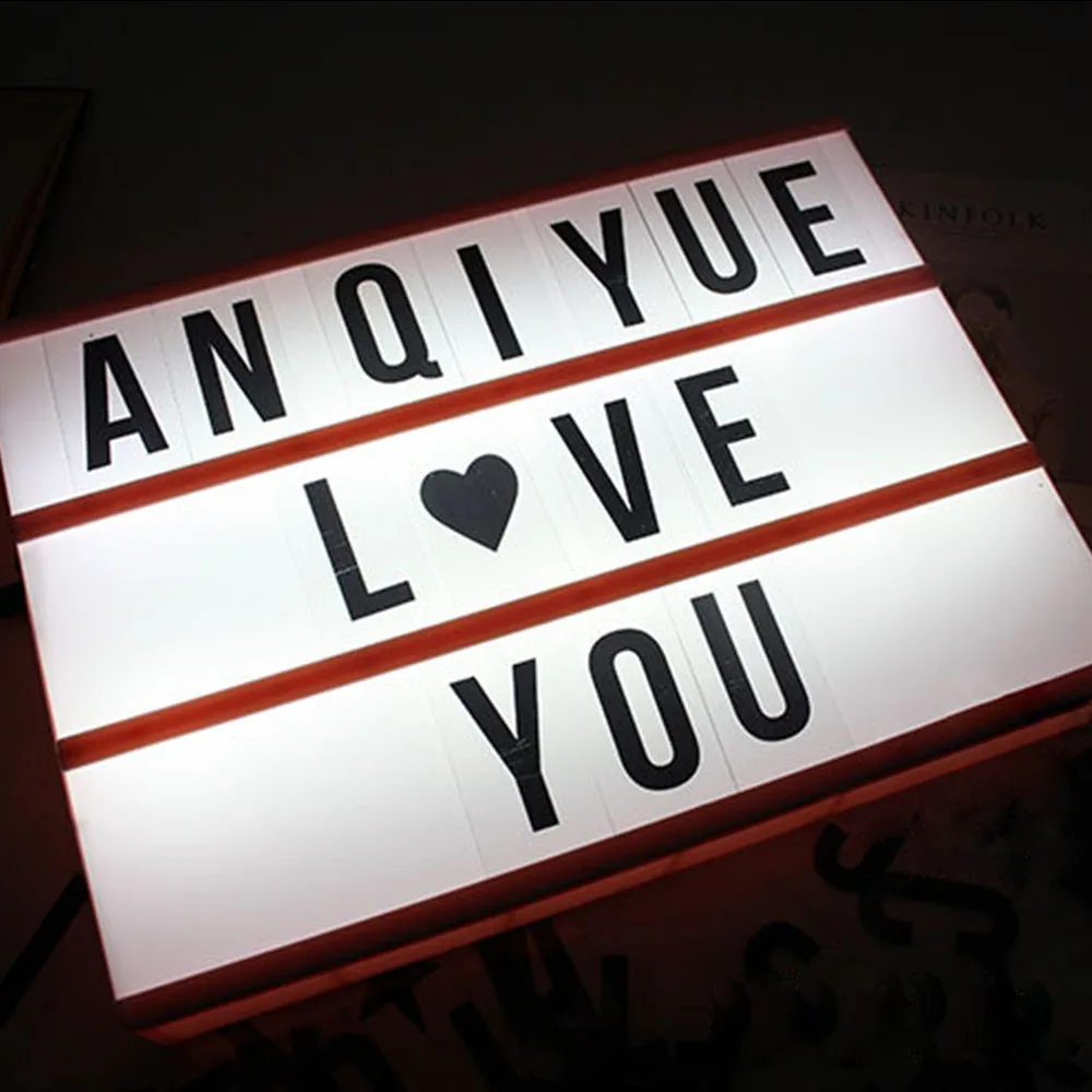 

Creative A4/A5 Size DIY LED Combination Night Light Battery Operated /USB Powered Message Board Light Box Night Lamp + 85 Card