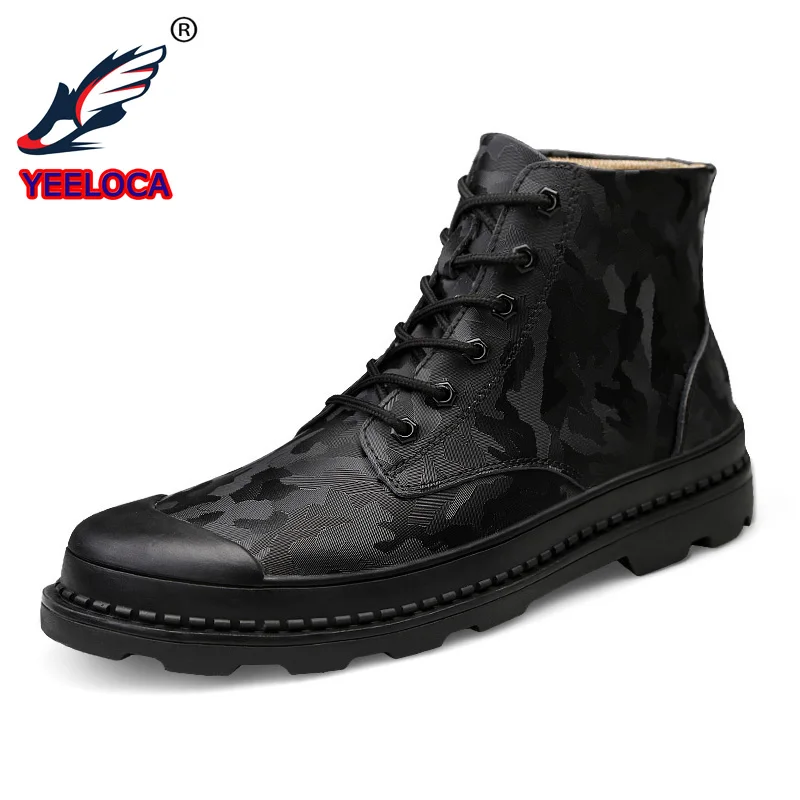 

Men's Casual Lace Up Round Toe Fashion Daily Shoes Size 6.5-11 Men's Ankle High-top Outdoor Cowhide Leather Warm Boots