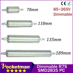 Затемнения r7s led 10 Вт 118 мм 360 градусов 2835SMD 5 Вт 78 мм лампад led r7s лампы 12 Вт 135 мм 15 Вт 189 мм заменить галогенные лампы