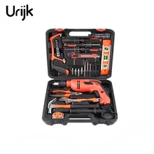 Urijk 40Pcs Hardware Repair Tools Set Faucet Slide Door Lock Handle Multi-Function Impact Drill Toolbox Household Hand Tools