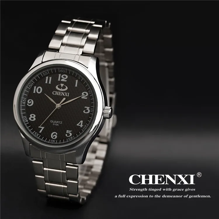 Chenxi брендовые классические роскошные кварцевые женские часы модные благородные подарочные часы для женщин и мужчин наручные часы полностью из нержавеющей стали серебро 010a