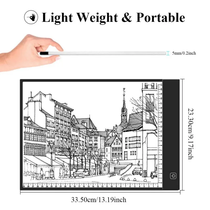 Ultra-thin LED Light Pad Box Painting Tracing Panel Copy Board Stepless For Cartoon Tattoo Tracing Drawing Diamond Painting