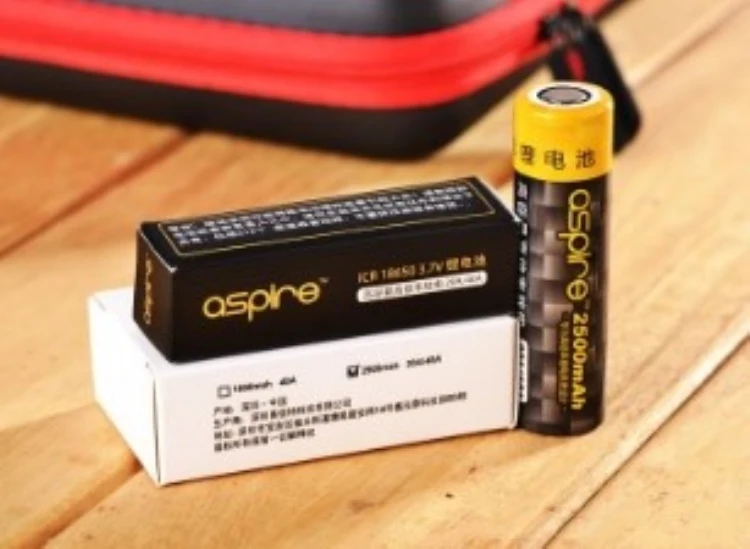 4 шт. абсолютно Aspire 3,7 в 2500 мАч батарея электронная сигарета перезаряжаемая li-lon ICR18650 батарея высокая скорость разряда 40A тесто