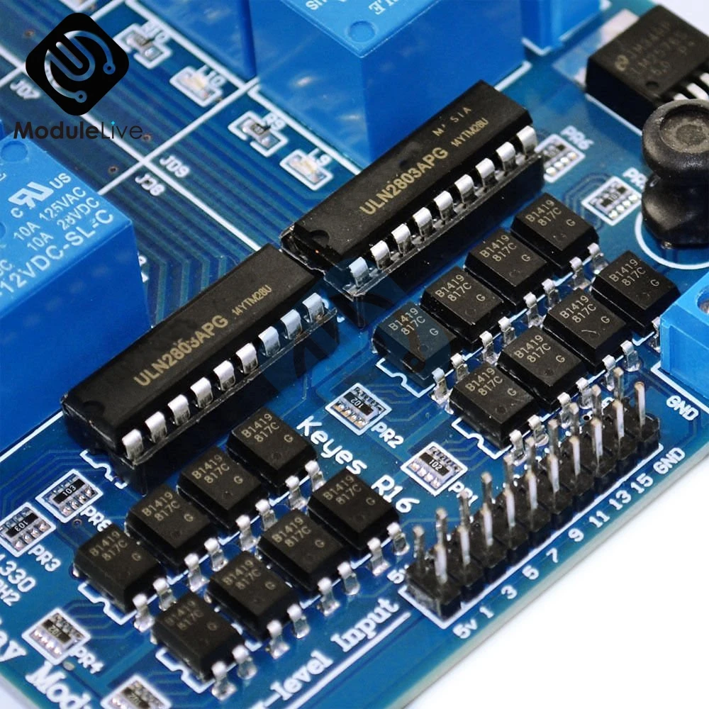 DC 5 в 12 В 16 канальный 16-канальный релейный Щит Модуль с оптроном LM2576 микроконтроллеры реле питания для Arduino умного дома