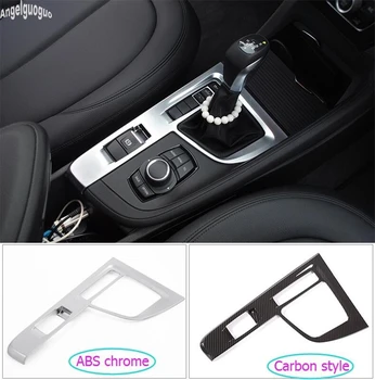 

angelguoguo For BMW X1 F48 2016-2018 Accessories ABS Chrome or Carbon Style Car Gear Shift P R N D Trim Decoration Sticker Cover
