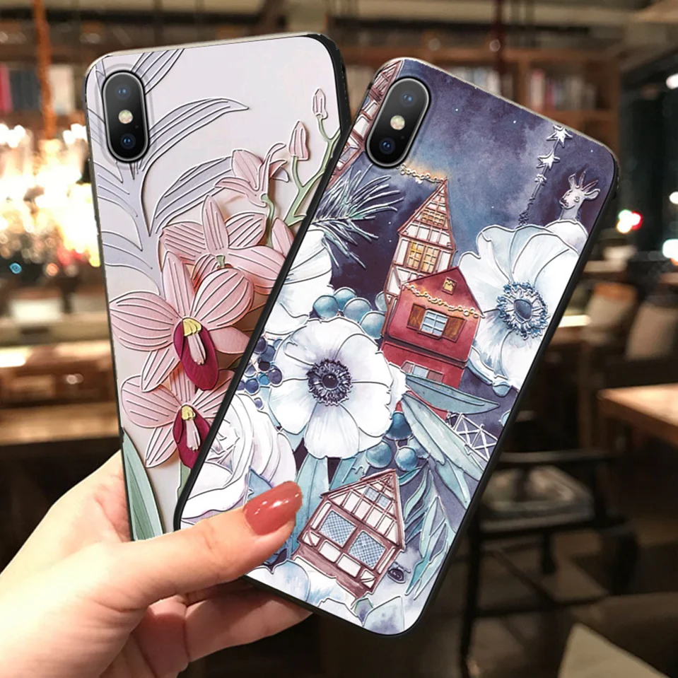 

3D Emboss Soft TPU Case For Xiaomi Mi 9 8 Lite A1 A2 5X 6X for Redmi 6A 4A Plus 3S S2 Note 7 3 4 4X 5 5A 6 Pro Floral Case Cover