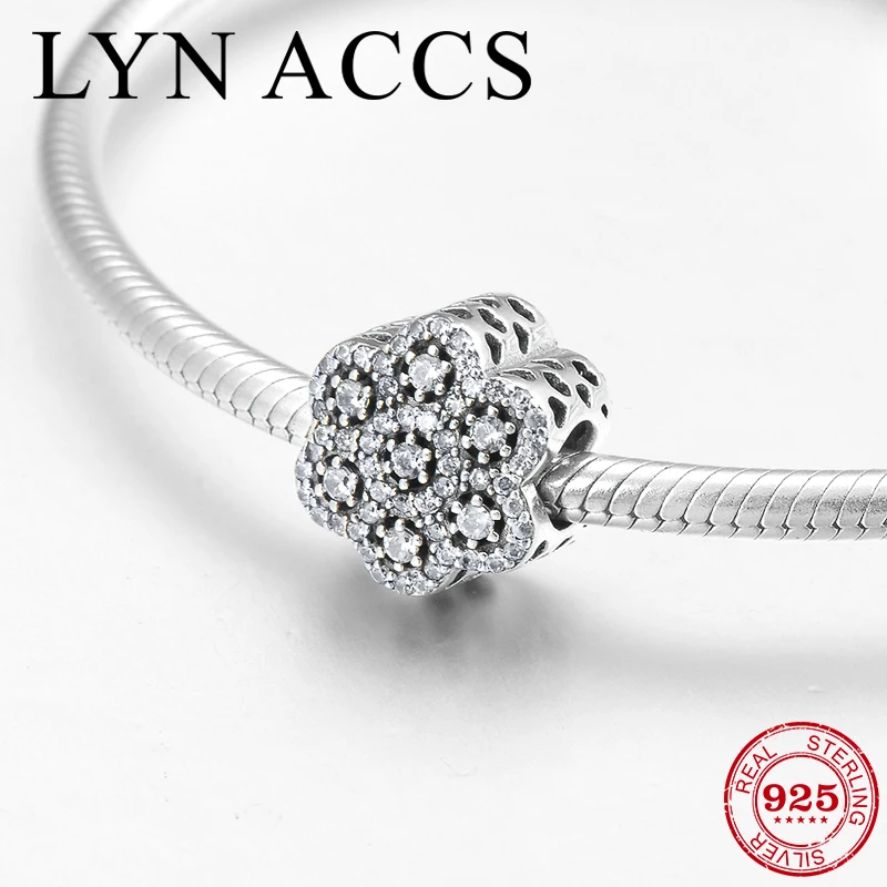 

Hot beautiful flower sparkling CZ shape 925 Sterling Silver beads Fit Original Pandora Charm Bracelet Fine Jewelry making