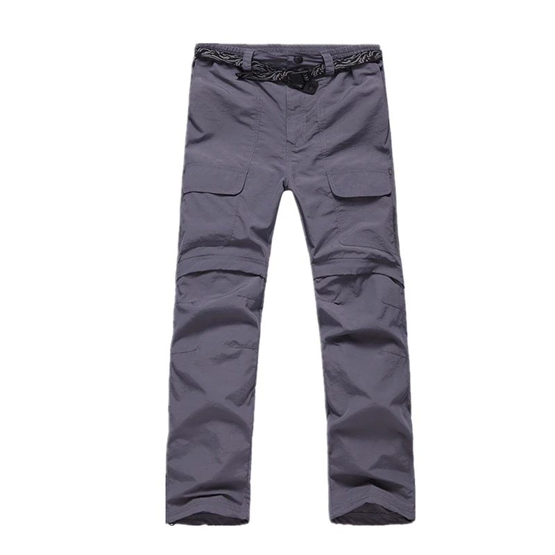 LANBAOSI hombres ligero rápido seco pantalones convertibles impermeable ejército verde caqui senderismo Trekking escalada deportes al aire libre