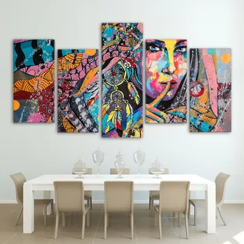 

Abstract colors unreal Modern Print Canvas Painting 5 Panels Home Decor Living Room Posters Wall Artwork CU-2250C