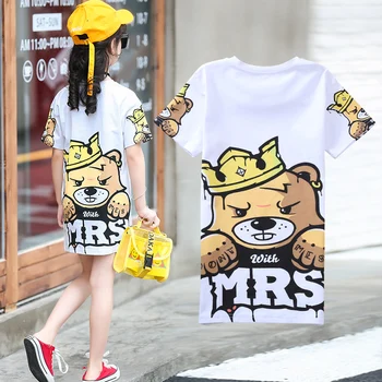 

2019 Children T-Shirts Summer Tops Short Sleeve Girls Clothing Casual Baby Kids Tees Dress for Girls 8 12 Years Clothing Teenage