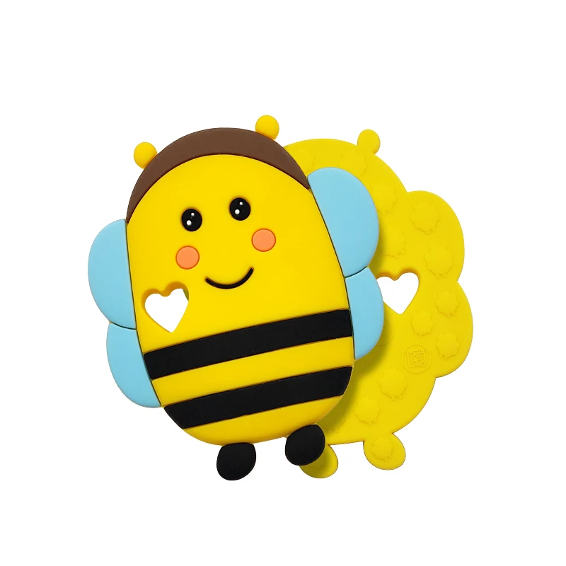 

10pcs/Lot Cute Bee Silicone Teether Bracelet Necklace Baby Teether BPA Free DIY Baby Teething Nursing Toy Pacifier Chain Gift