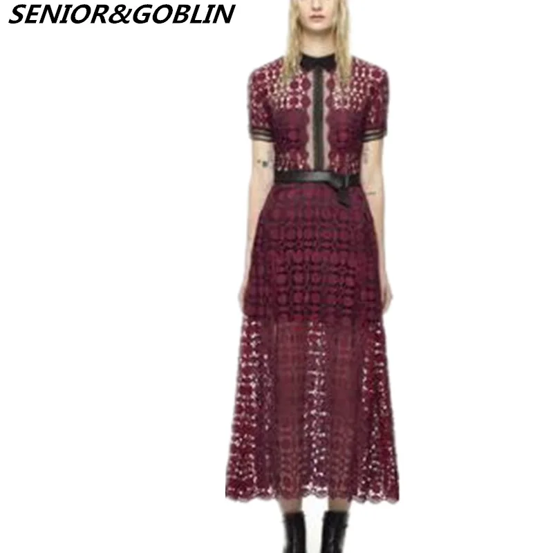 

Top quality self portrait dress womens summer dresses 2019 summer fashion runway lace Short sleeve patchwork lace dress