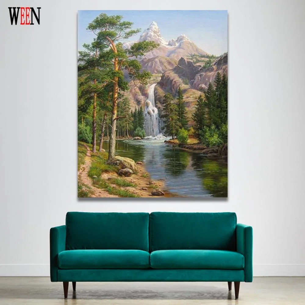 WEEN Stone Pines картины живопись маслом по номерам на холсте DIY пейзаж цифровая Раскраска по номерам 40x50 см подарок