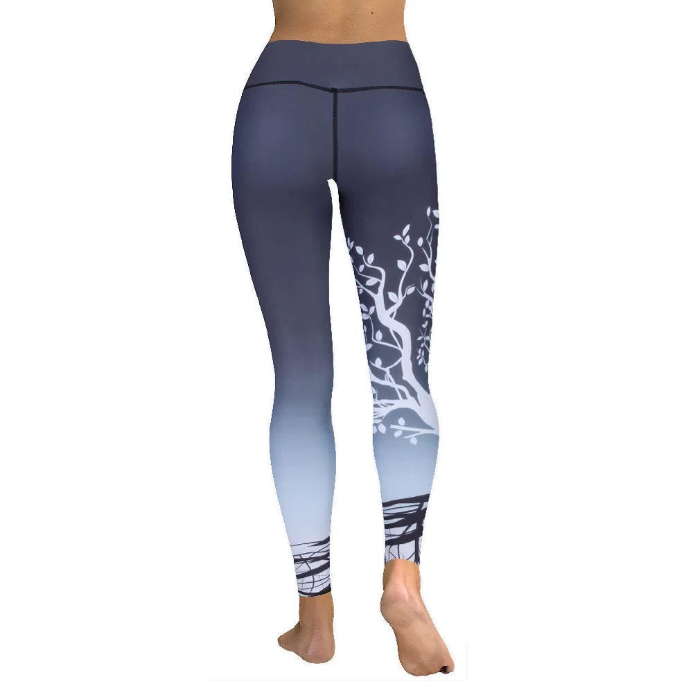 Black to grey tree of life high waist legging (4)