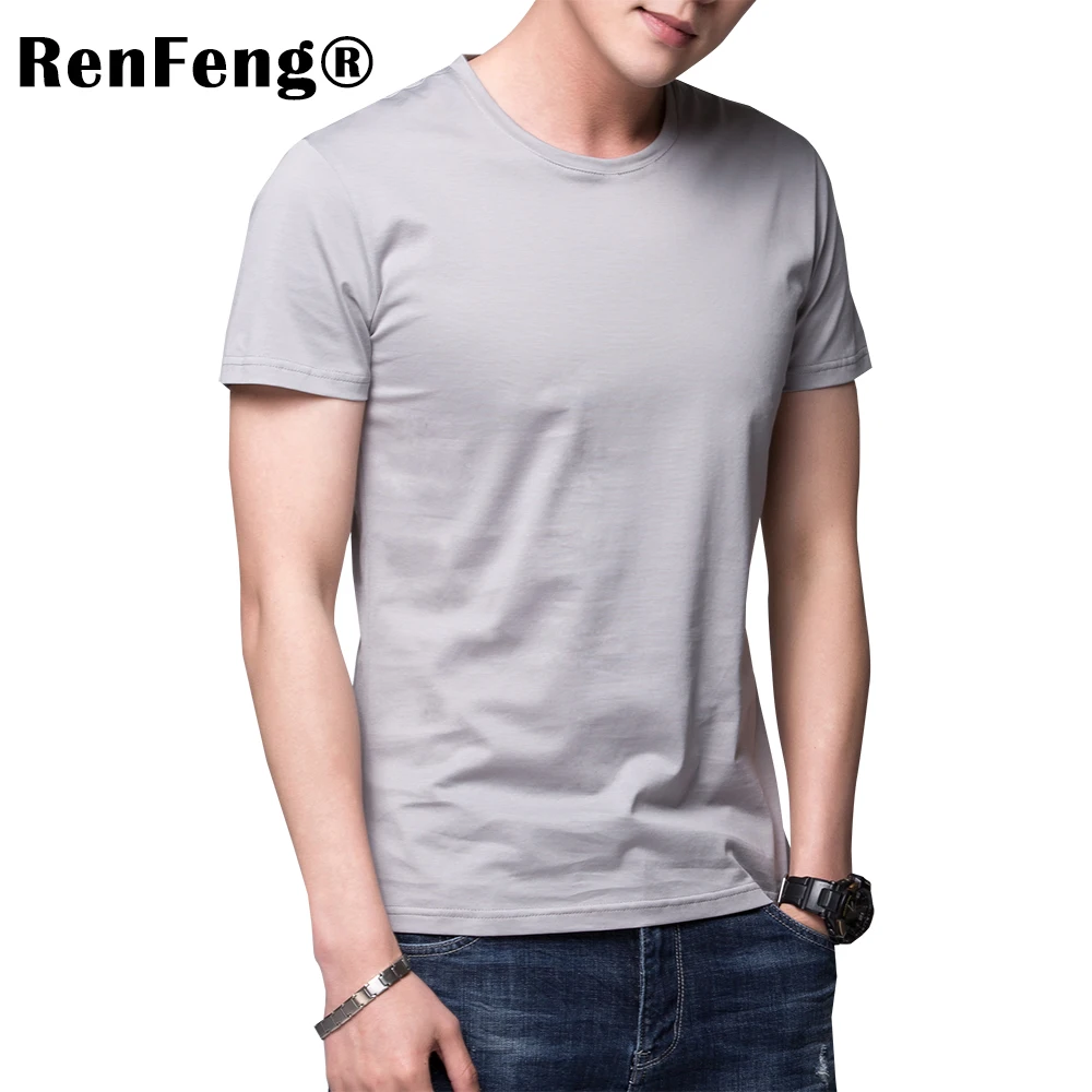 Solid color 100% Mercerized Cotton T Shirt Mens Black White T-shirts 2018 Summer Skateboard Tee Boy Hip hop Skate Tshirt Tops (4)