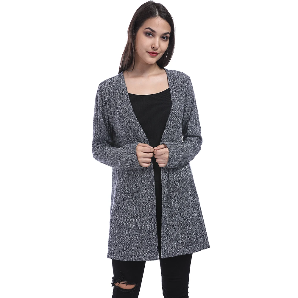 2022 Girl Casual Long Knitted  Cardigan  Autumn Korean  Women 