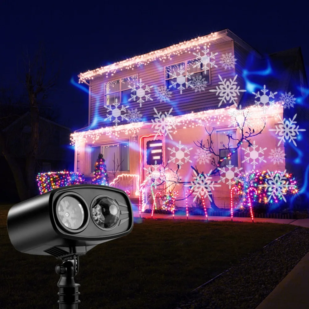 Christmas Snowflake Projector Outdoor Waterproof led laser ...