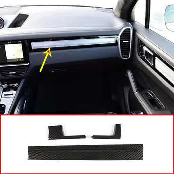 

3pcs Carbon Fiber Style ABS Car Interior Center Console Panel Cover Trim For Porsche Cayenne 2018 2019 Left Hand Drive