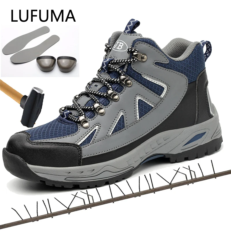LUFUMA Mens Steel Toe Work Safety Shoes Lightweight Breathable Anti-smashing Anti-puncture Anti-static Protective Boots LUFUMA Mens Steel Toe Work Safety Shoes Lightweight Breathable Anti-smashing Anti-puncture Anti-static Protective Boots