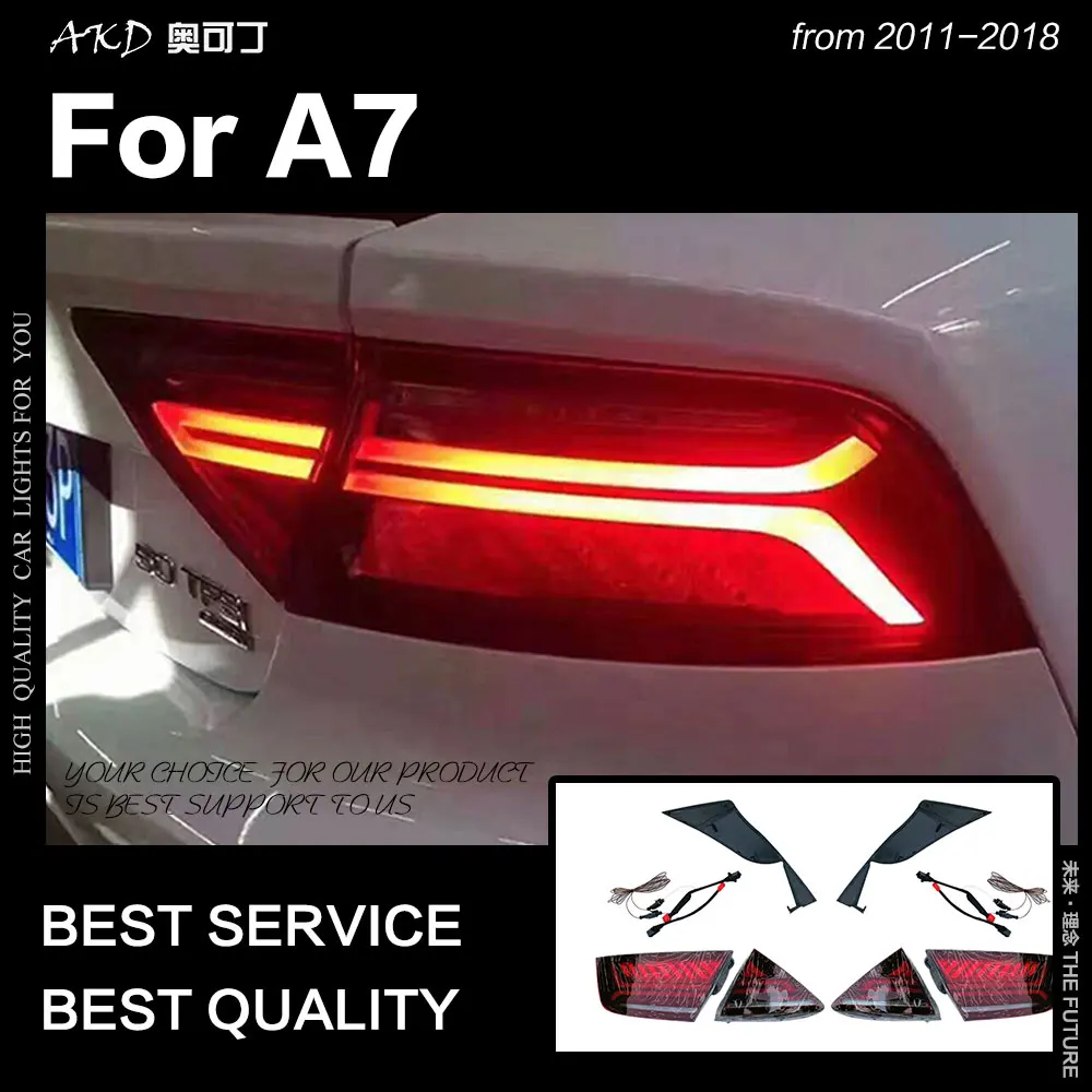 Excellent AKD Car Styling for Audi A7 Tail Lights 2011-2018 S7 LED Tail Lamp LED DRL Dynamic Signal Brake Reverse auto Accessories 3