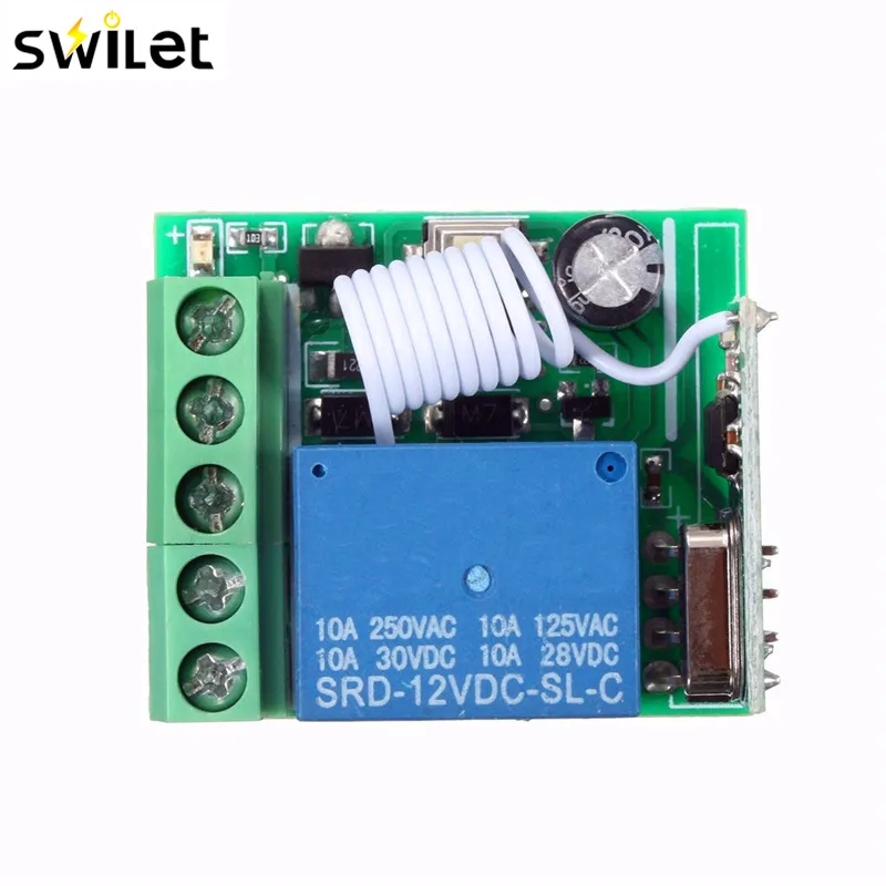 

100M DC 12V 10A 1Ch Wireless Relay RF Remote Control Switch Heterodyne Receiver 315MHZ Hot Sale