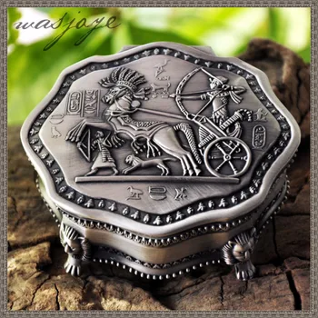 

Vintage antique classical European princess jewelry box Apollo High-end luxury Metal Mysterious retro storage box Wholesale