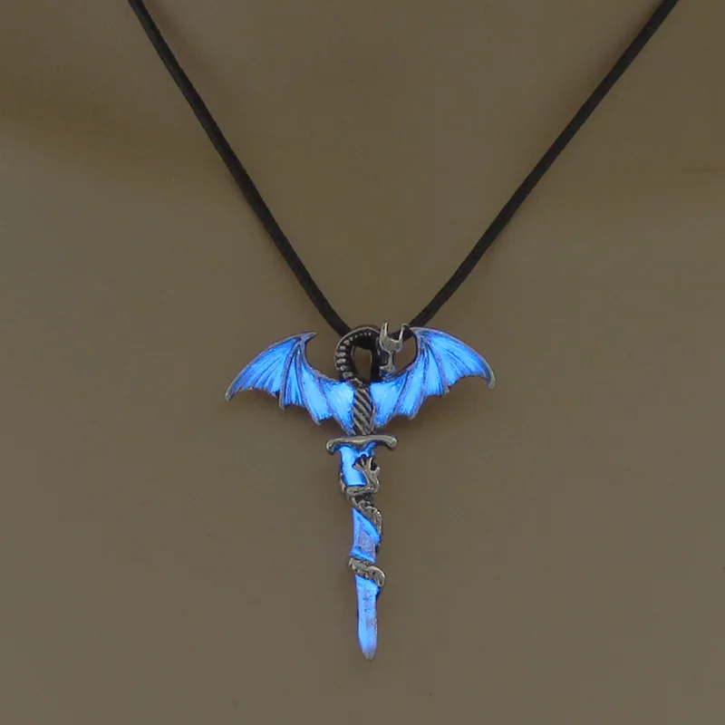 Game of Throne Glow In The Dark Dragon Sword Necklace