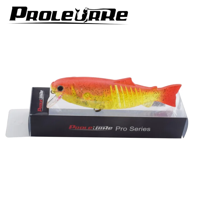 

Proleurre 1PC 10.5CM 20G Artificial Soft Bait Excellent Fishing Lures Soft Tail Lead Fish Lure interior contains steel balls