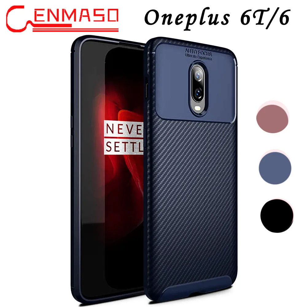 cheap For Oneplus 7 Case Cover For Oneplus 6 6T 7 Pro Soft Silicon One Plus 7 pro Carbon Fiber Texture Back Case Shockproof Full Cases